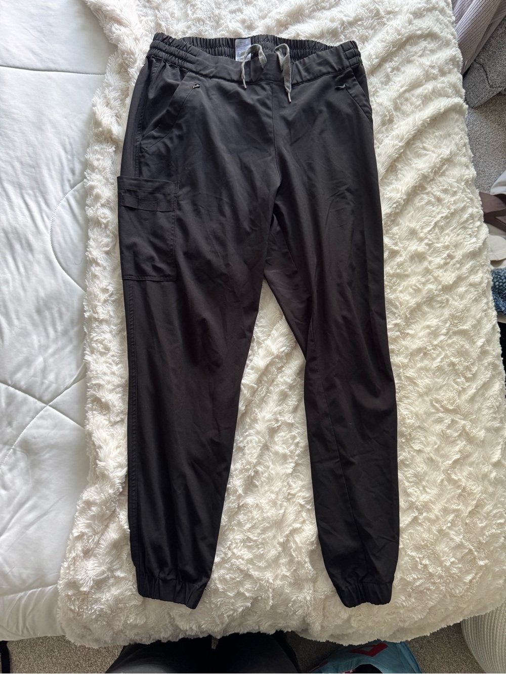 🖤 WonderWink Renew Black Scrub Jogger Pants – Women’s Large